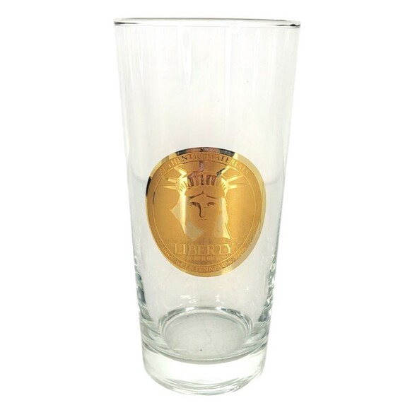 VTG 22Kt Gold Statue of Liberty Centennial Gold Seal Set of Four Libbey Glasses - Picture 10 of 12